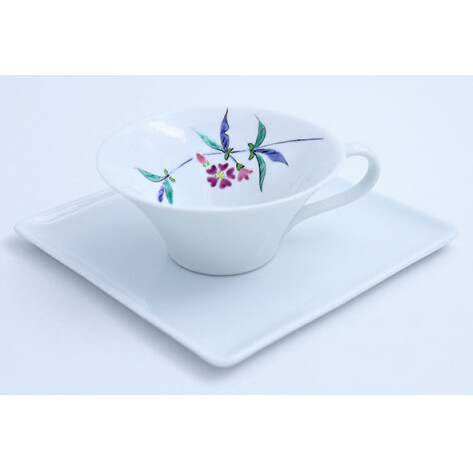 赤絵白磁硯処 雪月花 ティーカップ＆ソーサ〈山桜文〉 有田焼 A30-148_イメージ2