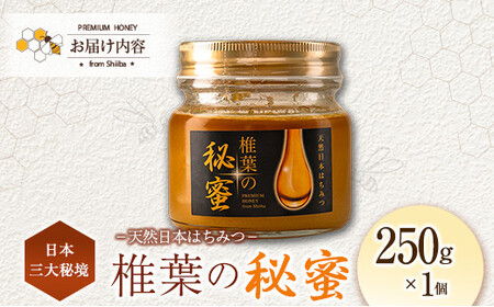 宮崎県産 はちみつ 「椎葉の秘蜜」 大 250g瓶 1個