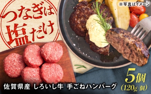 佐賀県産 しろいし牛 手ごねハンバーグ 5個（1個120g） / 牧場直送 国産 牛肉 ハンバーグ おかず / 佐賀県 / 有限会社佐賀セントラル牧場 [41ASAA323]