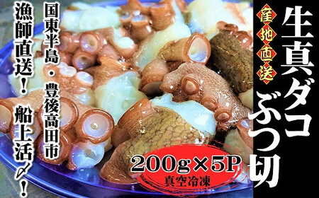 蛸 船上活締め 生 真ダコ ぶつ切り (200g×5P) |豊後高田市 蛸