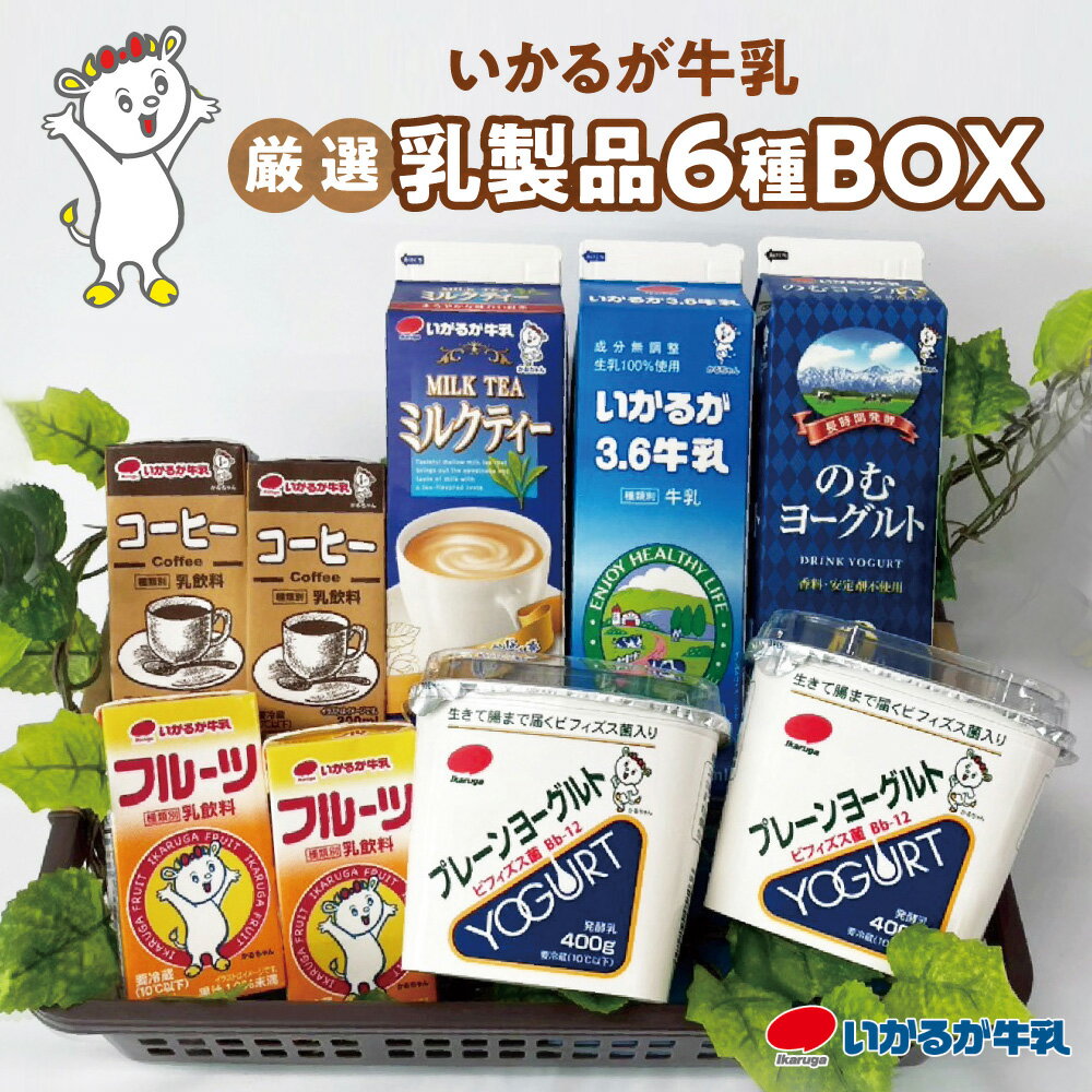 【ふるさと納税】いかるが牛乳 厳選乳製品6種BOX 牛乳 ヨーグルト のむヨーグルト コーヒー フルーツ 乳飲料 大正12年創業 大阪 給食牛乳 いかるが3.6牛乳 詰め合わせ 朝食 おやつ ふるさと納税限定 送料無料