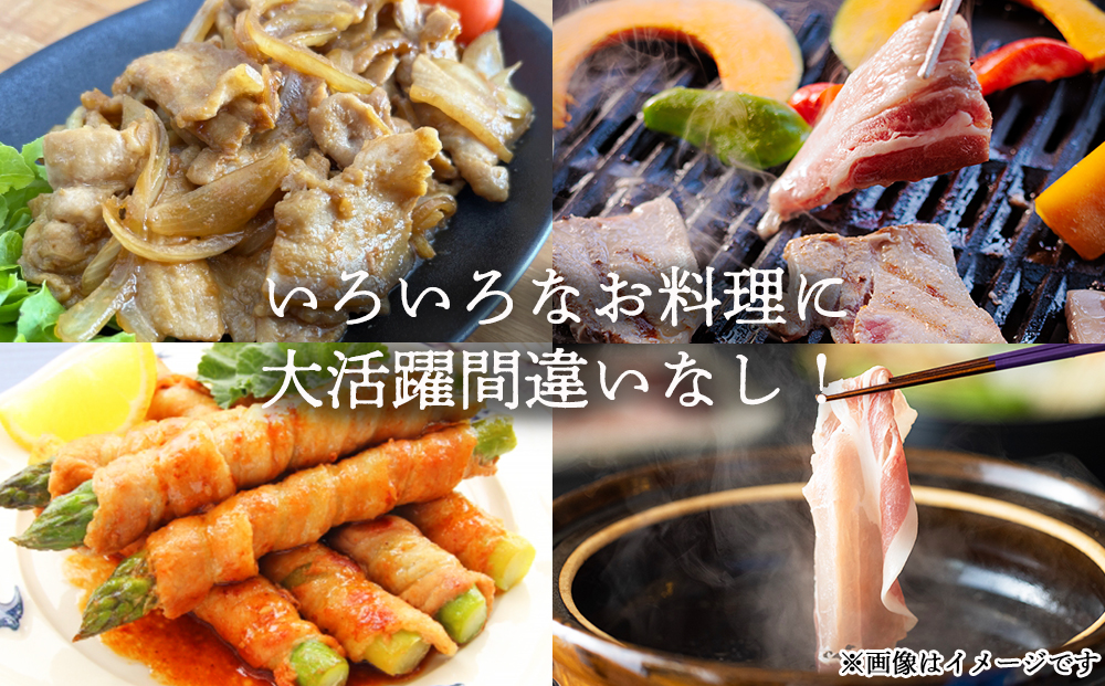 4回 定期便 宮崎県産 豚肉 こま 焼肉 肩ロース バラスライス しゃぶしゃぶ もも ロース セット 小分け 数量限定 合計7.2kg 毎月1.8kgお届け [甲斐精肉店 宮崎県 美郷町 31as00