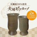 【ふるさと納税】牡蠣殻を活用した陶芸品！ 夫婦ビアカップ2個セット 人気 食器 和食器 おしゃれ ギフト プレゼント 広島県産 江田島市/沖山工房 [XAG004]