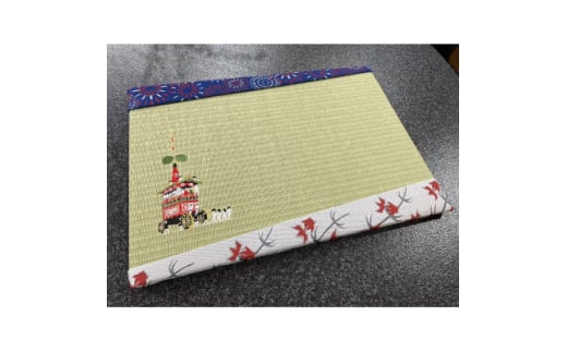 刺繍入りミニ畳(鉾)　おしゃれな和風インテリア　京都のおみやげ・プレゼント　マウスパッドにも【1561322】