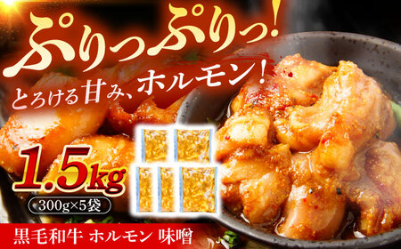 黒毛和牛ホルモン 味噌 1.5kg （300g×5袋）[AZCW056] 黒毛和牛