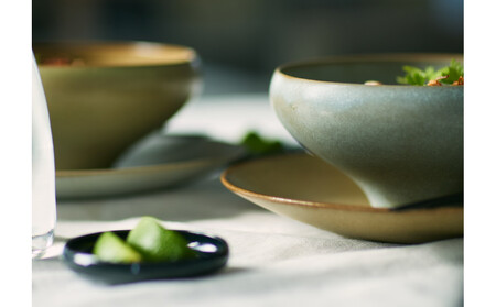 Tableware Shallow Bowl Rimペアセット18cm 霞