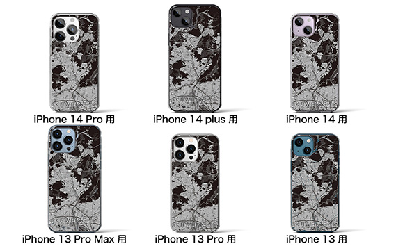 No.323-12 【川西】モノトーン地図柄iPhoneケース（クリアタイプ） iPhone 11 Pro Max 用