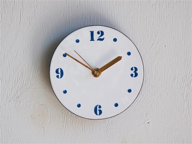 Kenichi Kondo 七宝じかん 七宝文字盤S（壁掛け時計セット・白地に青文字）