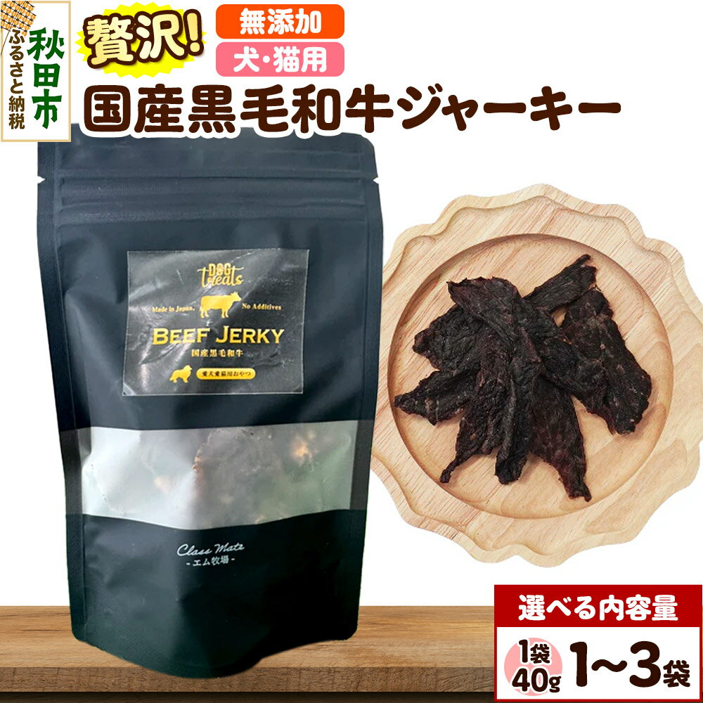 【ふるさと納税】国産黒毛和牛ジャーキー 無添加 【選べる内容量 1袋／2袋／3袋】 クロネコゆうパケット