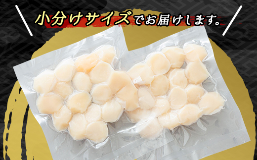 【定期便 4ケ月連続】北海道産の帆立貝柱を刺身用に小分けにしました！「ホタテ貝柱」約250g×2コ（合計500g）