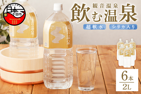飲む温泉　観音温泉水　2リットル(6本入)　1ケース
