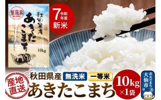 新米 米 令和7年産 秋田県産あきたこまち 一等米 農家直送 無洗米10kg 内小友ファーム