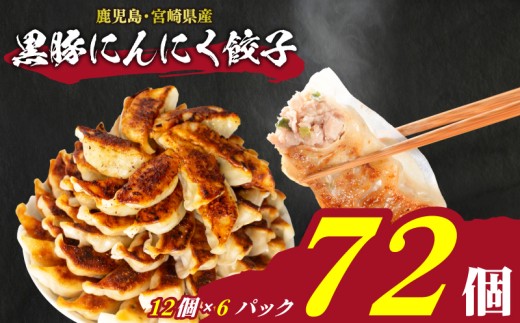 訳あり 黒豚にんにく餃子 72個 12個×6パック 冷凍 小分け 日指定可 大容量 ぎょうざ ギョウザ ギョーザ