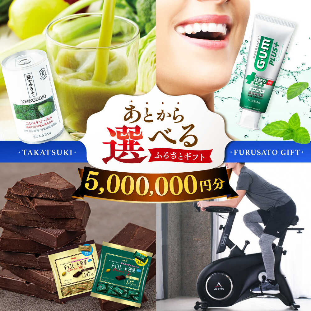【ふるさと納税】【あとから選べる】高槻市ふるさとギフト 500万円分 チョコ はみがき ダイエット 筋トレ 野菜 ハミガキ 肉 ギフト カタログ あとからセレクト グルメ 食品 お取り寄せ おつまみ 詰め合わせ[AOZZ015]