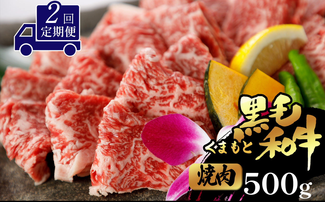 
【定期便2回】くまもと黒毛和牛 焼肉用 500g
