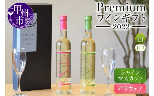 Premiumワインギフト（白）500ml×2本『シャインマスカットワイン＋デラウェアワイン』～2022～（HO）B16-775