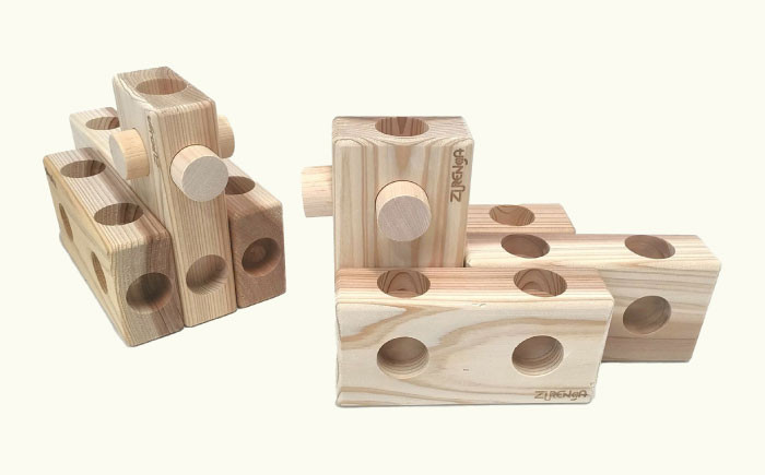 天然木製ブロック「ズレンガ」8ピースセット木製 ブロック おもちゃ 知育