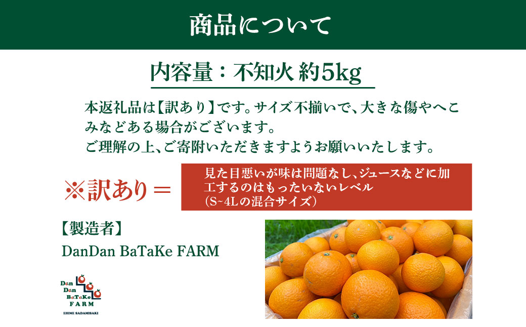 【訳あり】不知火 約5kg IKTAU016