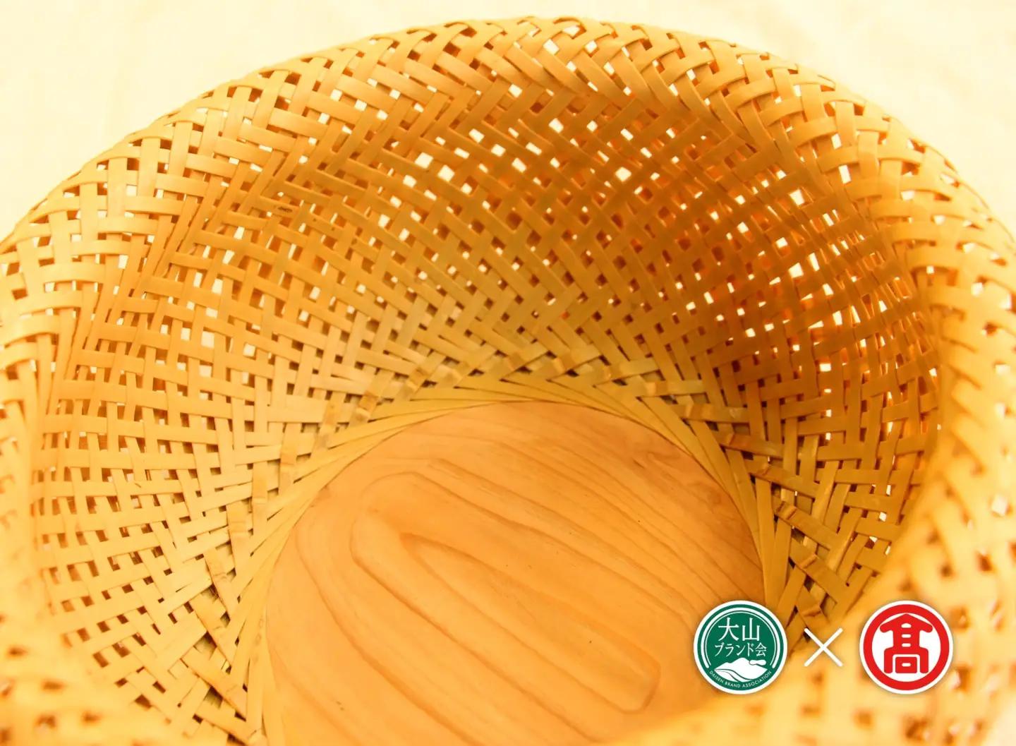 DX1 生気basketry-works 竹と木の卓上かご「ふくら」（大山ブランド会）