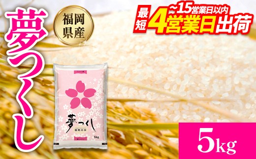 【数量限定】令和7年産 夢つくし(精米) 福岡県産ブランド米 5kg  (品番:3X10R7)