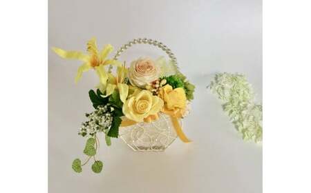 母の日の贈り物 プリザーブドフラワー シャイン・イエロー【フラワースポットベルローズ】母の日 贈り物 ギフト インテリア 飾り お花 花 アレンジメント 薔薇 バラ 黄色 イエロー ビタミンカラー 上品 華やか A25-506