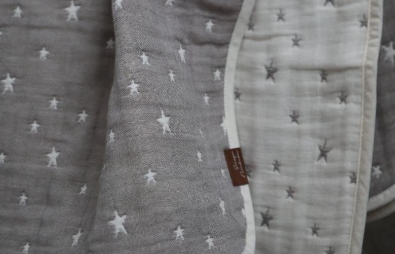 泉州南部織 6重ガーゼマルチケット（星柄/GR） G1895