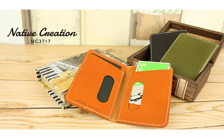 Native Creation パス・カードケース NC3717 全8色 栃木レザー【納期1～2カ月】 【ORANGE】