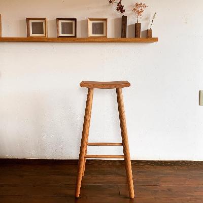 ふるさと納税 宮崎市 キッチンハイスツールH700mm【ブラックチェリー材】 | 