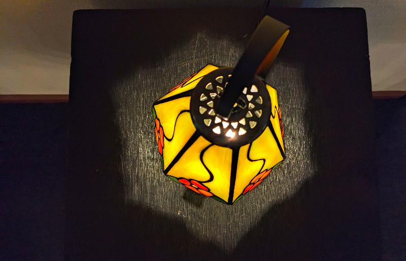 ステンドグラス・ミニ吊りランプ（黄） 099H2383-1