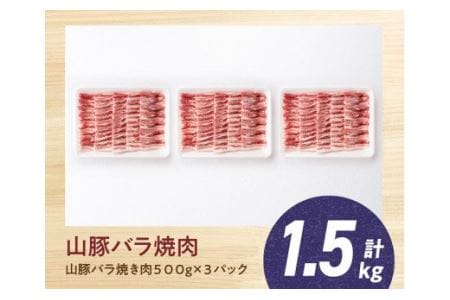 宮崎県産ブランド豚 バラ焼肉用 1.5kg(500g×3パック)【肉 豚肉 国産豚肉  九州産豚肉 宮崎県産豚肉  きじょん山豚  焼肉 ブランドポーク BBQ グランピング アウトドア ブランド セ
