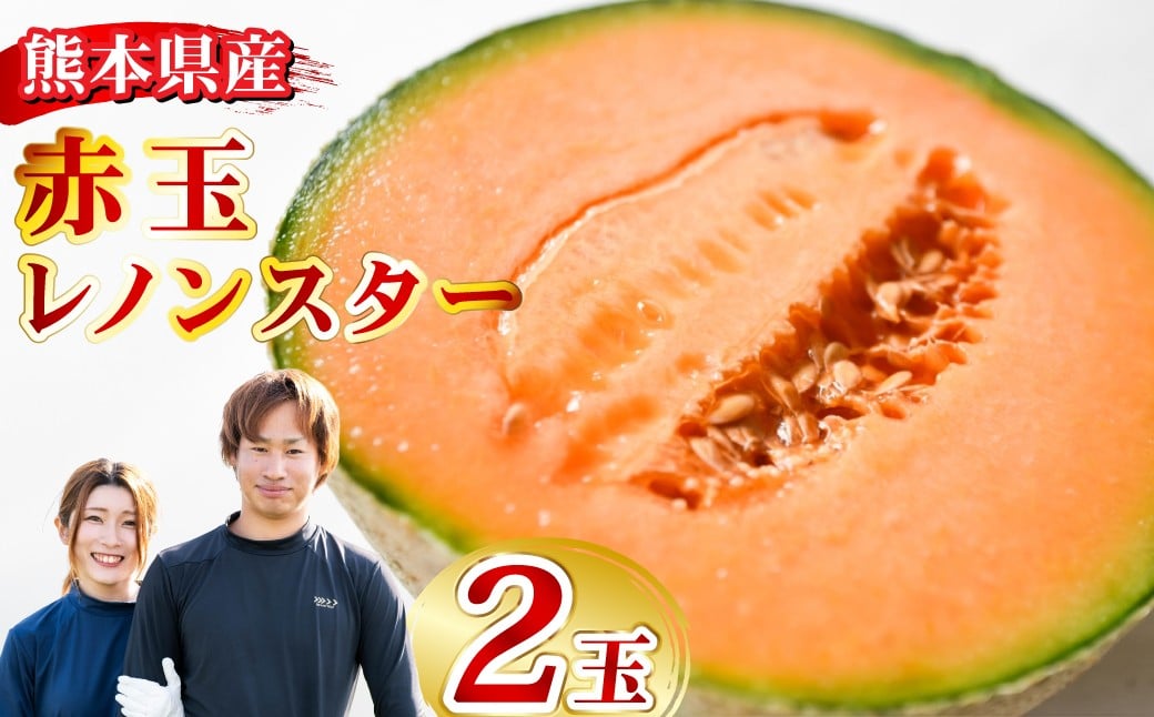 
            赤玉レノンスター  2玉【2026年5月下旬発送開始】 メロン フルーツ くだもの 果物 熊本県産 国産
          