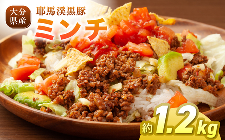 耶馬渓黒豚 ミンチ 1.2kg (200g×6パック）| 肉 おにく 豚 ぶた 豚肉 ミンチ 単品 送料無料 大分県 中津市