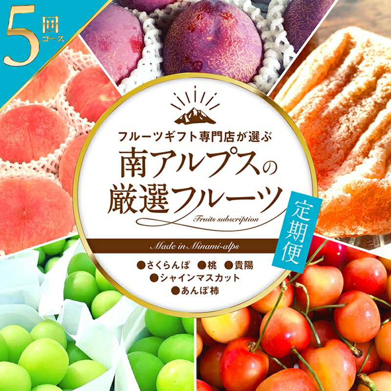 【ふるさと納税】＜2026年発送先行予約＞ フルーツギフト専門店が選ぶ南アルプスの厳選フルーツ定期便　全5品種（さくらんぼ、桃、貴陽、シャインマスカット、あんぽ柿） ふるさと納税 おすすめ 山梨県 南アルプス市 送料無料 ALPAH020