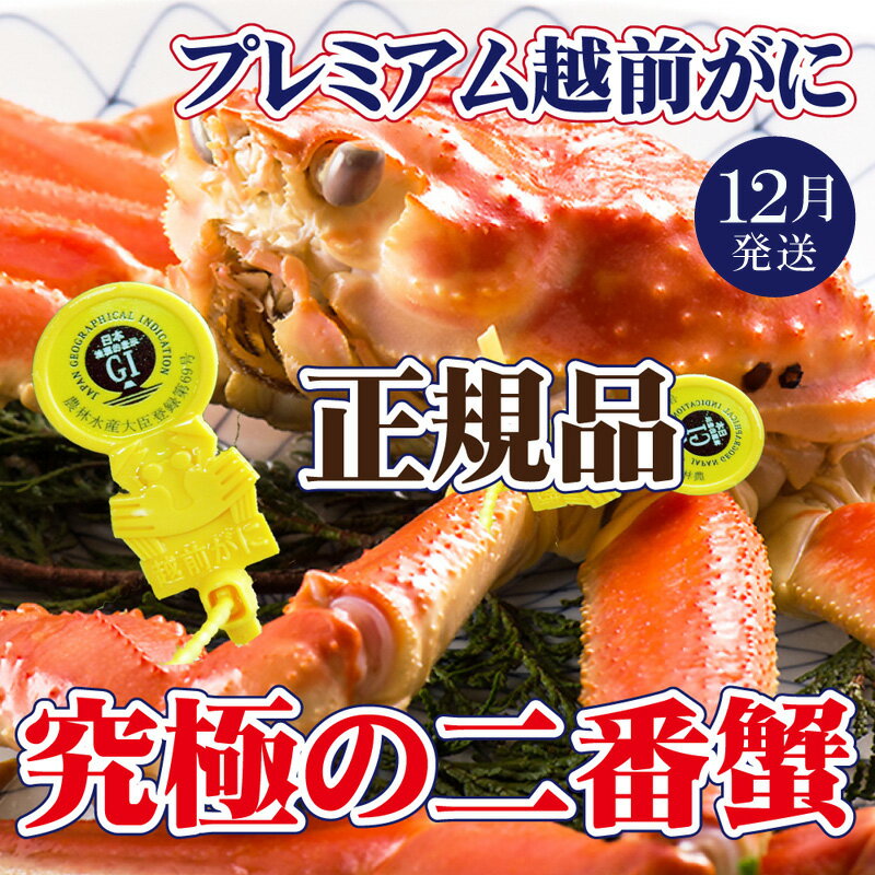 【ふるさと納税】越前がに × 1杯（二番蟹）究極のプレミアム越前がに【雄 ズワイガニ ずわいがに 姿 生 ボイル 冷蔵 福井県】【12月発送分】希望日指定可 備考欄に希望日をご記入ください [e37-x005_12]