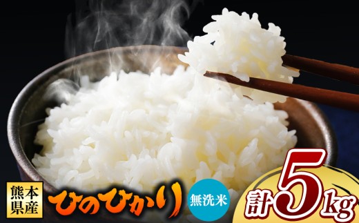 令和7年産 熊本県産 ひのひかり 無洗米 5kg | 小分け 5kg × 1袋  熊本県産 特A獲得品種 米 無洗米 ごはん 銘柄米 ブランド米 単一米 人気 日本遺産 菊池川流域 こめ作り ごはん ふるさと納税 返礼品
