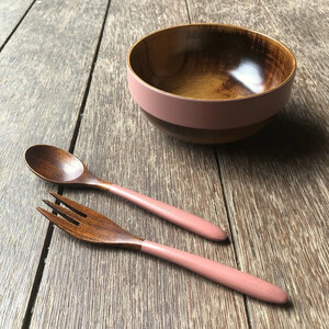 お子様セット (スプーン・フォーク・ボウルのセット)【ピンク】