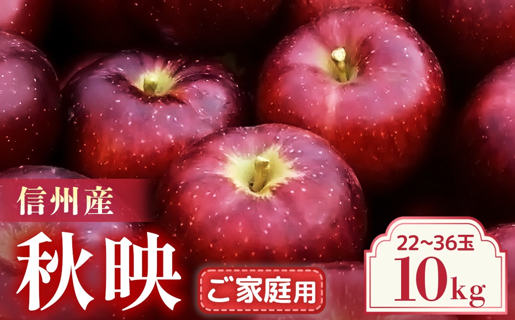 
                  【2026年9月～10月発送予定】りんご　秋映　約10kg（22～36玉）ご家庭用　林檎｜リンゴ｜果物｜フルーツ｜長野県産｜南信州
                