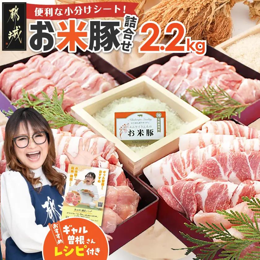 お米豚2.2kgセット〔14-3101〕_(都城市) 豚肉 豚ロース 豚こま切れ 豚バラ肉 豚肩ロース ブランド豚 小分け スライス肉  ギャル曽根さんおすすめの豚肉返礼品
