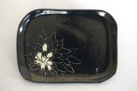 源太夫窯 和食器『角皿』2枚 [黒]｜食器 お皿 源太夫窯 げんだゆうがま 村山恵子 陶芸品 陶芸作品 陶芸 作家 作品 窯元 [0951]