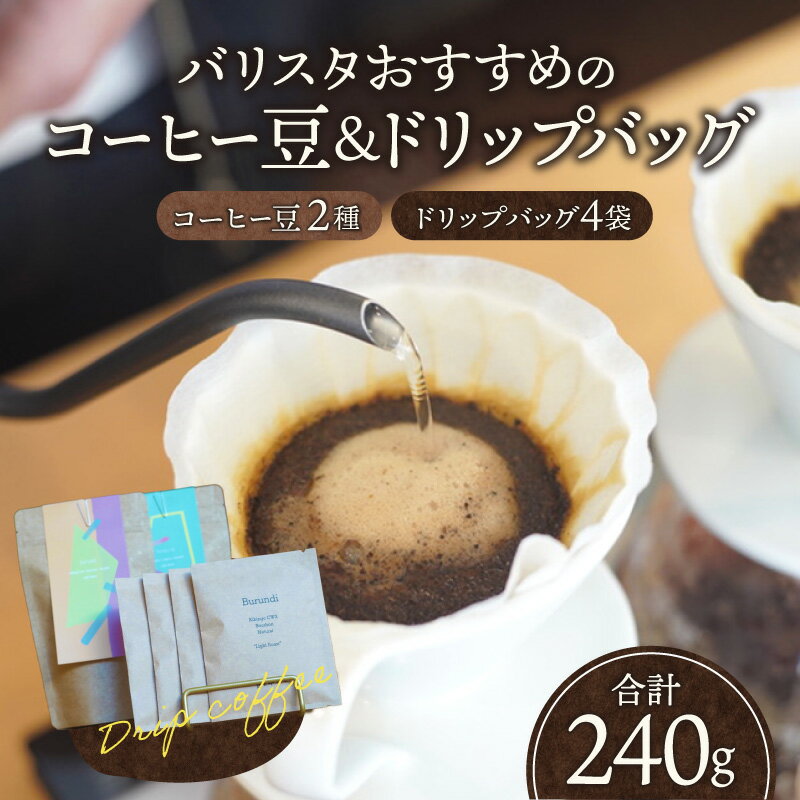 【ふるさと納税】バリスタ おすすめ コーヒー豆 100g×2種類 ドリップバッグ 4袋 コーヒー セット バリスタセレクト 浅煎り フルーティ 深煎り コク 味わい ランダム 手軽 簡単 宮崎県 宮崎市 送料無料