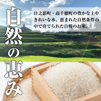 ＜令和5年産＞＜定期便(連続3回)＞宮崎県産 神々の里 高千穂郷ひのひかり(5kg×2袋×3回)【NK009】【宮崎県農業協同組合　高千穂地区本部】