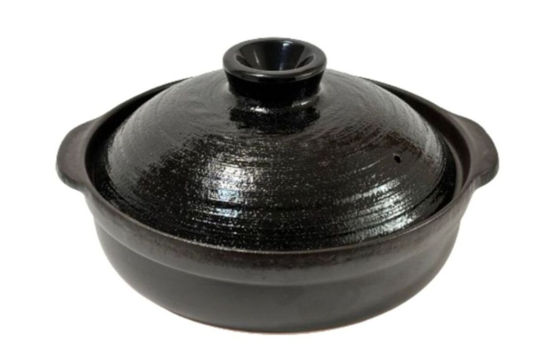 【萬古焼（ばんこやき）】6号 黒土鍋 セラミックコーティング 内山製陶所【土鍋 1人用 セラミック 直火用 電子レンジ対応 お手入れ簡単 食洗器対応 三重県 三重 四日市市 四日市 四日市市ふるさと納税 四日市ふるさと納税】