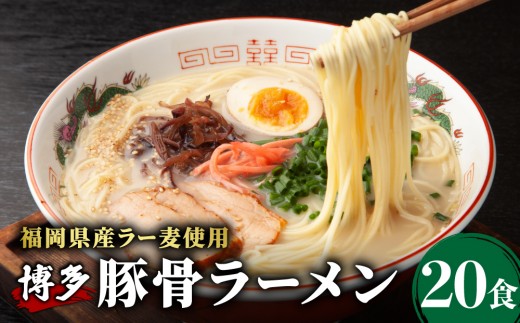 【化粧箱入り】福岡県産ラー麦100％使用！博多グルメ代表とんこつラーメン（20食分）
