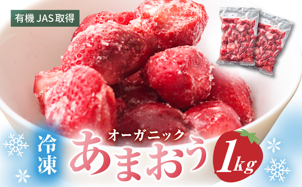 オーガニック冷凍あまおう 「いせいちご」 1kg (500g×2パック)【伊世いちご畑】_AS1315-00
