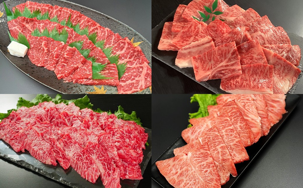 
            【焼肉食べ比べ】 おおいた和牛（赤身・肩ロース・上カルビ・ミスジ） 各約400g 計約1.6kg
          