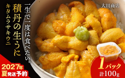 【2027年夏発送分】ムラサキウニ100g×1パック≪大川商店≫