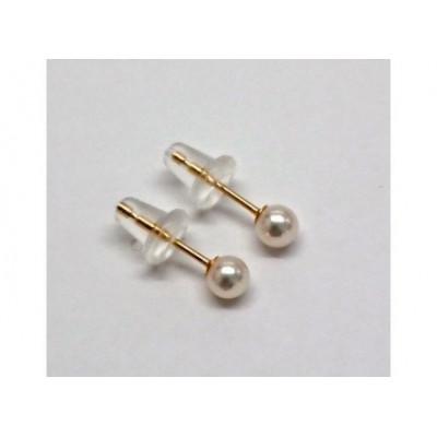 ふるさと納税 伊勢市 アコヤ真珠K18ピアス　ベビーパール3.5mmup 596