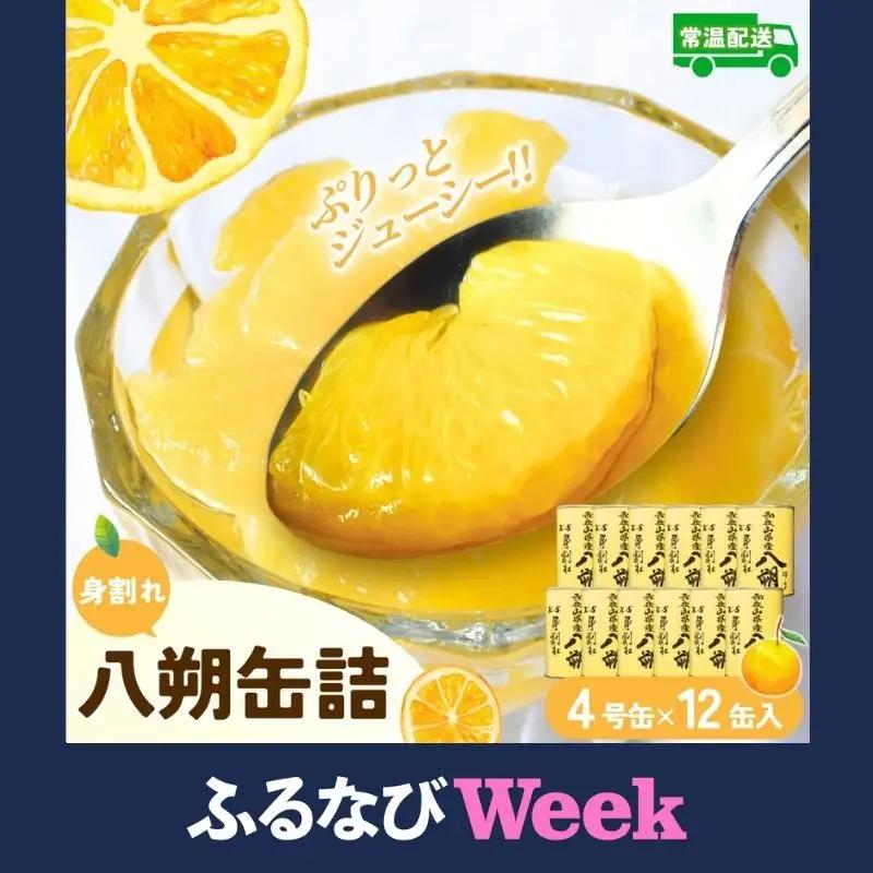 【ふるなびWEEK対象】和歌山県産八朔缶詰（身割れ）約425ｇ×12缶セット【入金確定後より7営業日以内に発送予定】【KF7】【A225-frks121-week】