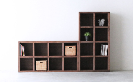 オープンラック 木製 ウォールナット材 幅76 奥行38 高さ148 収納 木製 棚 無垢材 ラック 見せる収納 棚 秋山木工 秋山木工株式会社 家具 インテリア シンプル おしゃれ 国産 静岡県 藤