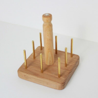 【ふるさと納税】エディ工房　糸巻きスタンド(オーク・真鍮製8本立)　針休めマグネット付き【配送不可地域：沖縄県】【1700140】